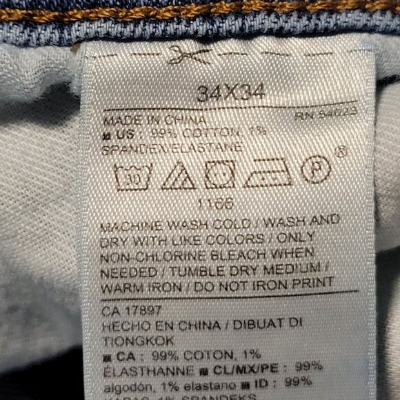 Old Navy Straight Jeans Mens Size 34 X 34 Mid Rise Light Wash Denim Pants - Picture 5 of 5